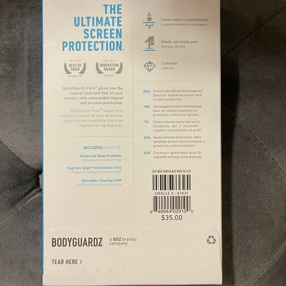 BodyGuardz Pure Tempered Glass Screen Protector with Express Align – iPhone 5s - Picture 2 of 2